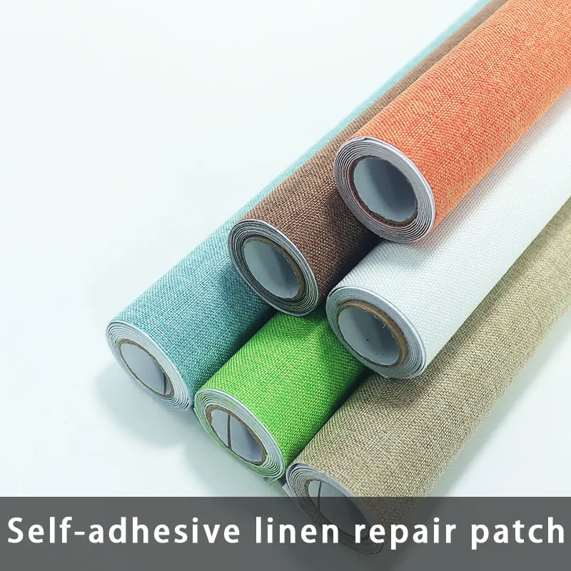 

50x145cm Self Adhesive Linen Repair Patch Fabric Renovation for Jewelry Box Decoration Furniture Sofa Tent Repair Sticker