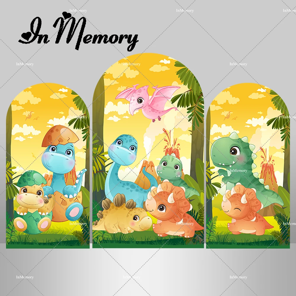 

Cartoon Baby Dinosaur Theme Arch Backdrop Chiara Wall Party Decoration Kids Newborn Baby Shower 1st Birthday Arched Banner