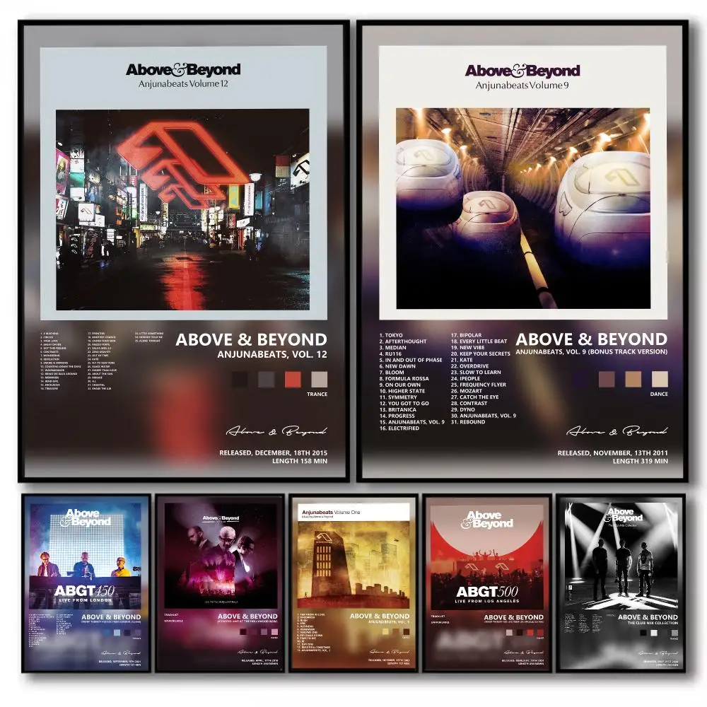 A-Above Beyond Album Poster Stickers Self-Adhesive Painting Mural Decor Wall Decals for Bedroom Living Room Home HD Gift