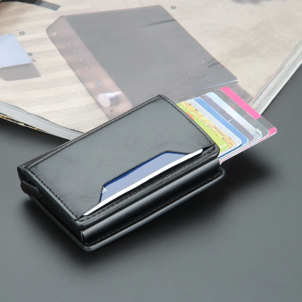 

Credit ID Bank Card Holder Wallet Men Anti Rfid Blocking Protected Card Case PU Leather Slim Mini Card Cover Small Money Wallets