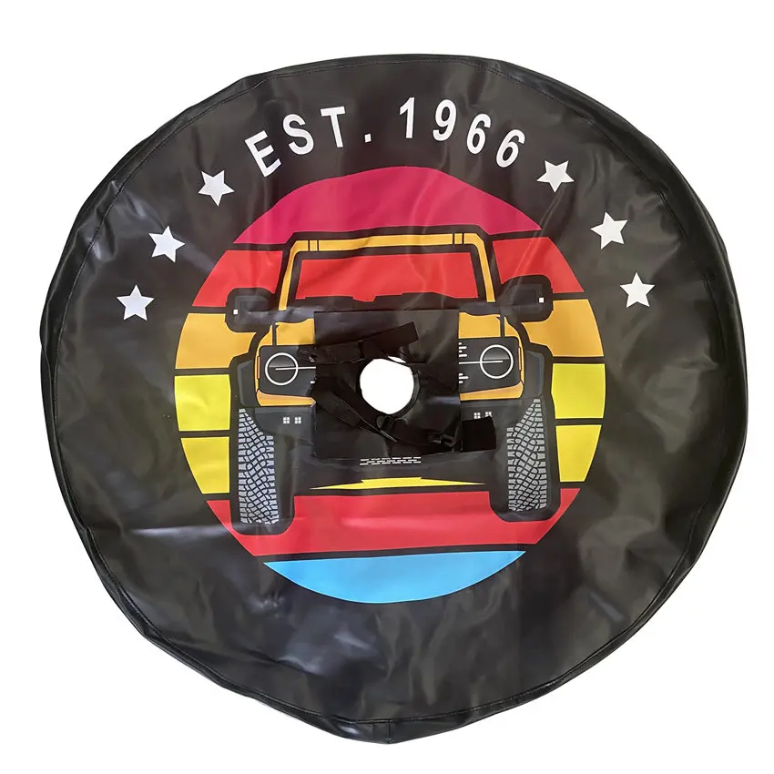 Spare Tire Cover fit for Ford Bronco Digitally Printed Custom Car Pattern Fits for Multiple Ford Bronco Models Cars Accessories