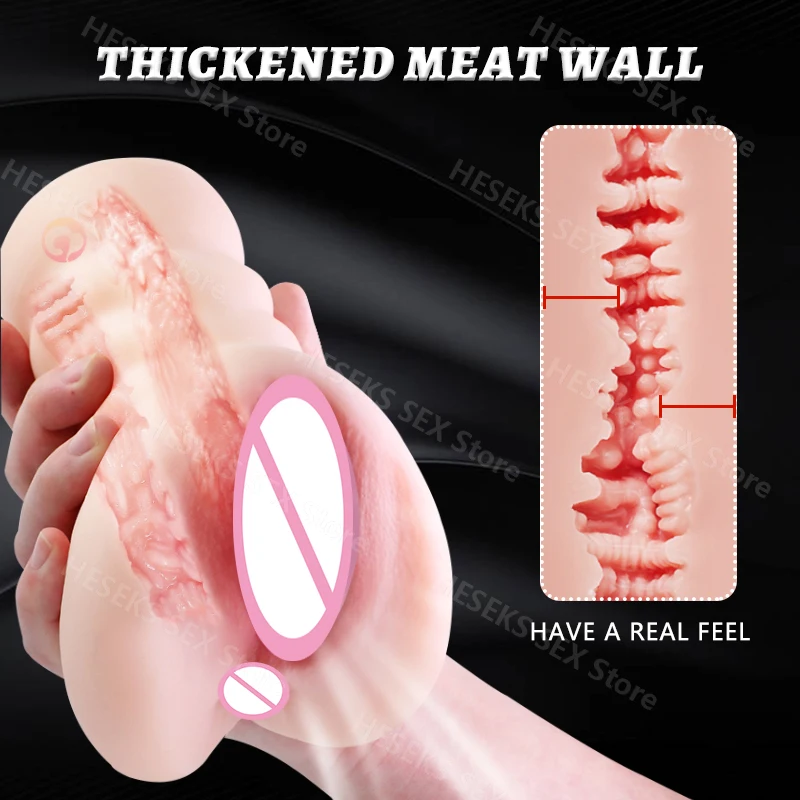 HESEKS Vagina for Men Sex Toys 4D Realistic Anal Male Masturbator Silicone Artificial Vagina Erotics Vagina Pocket Pussy