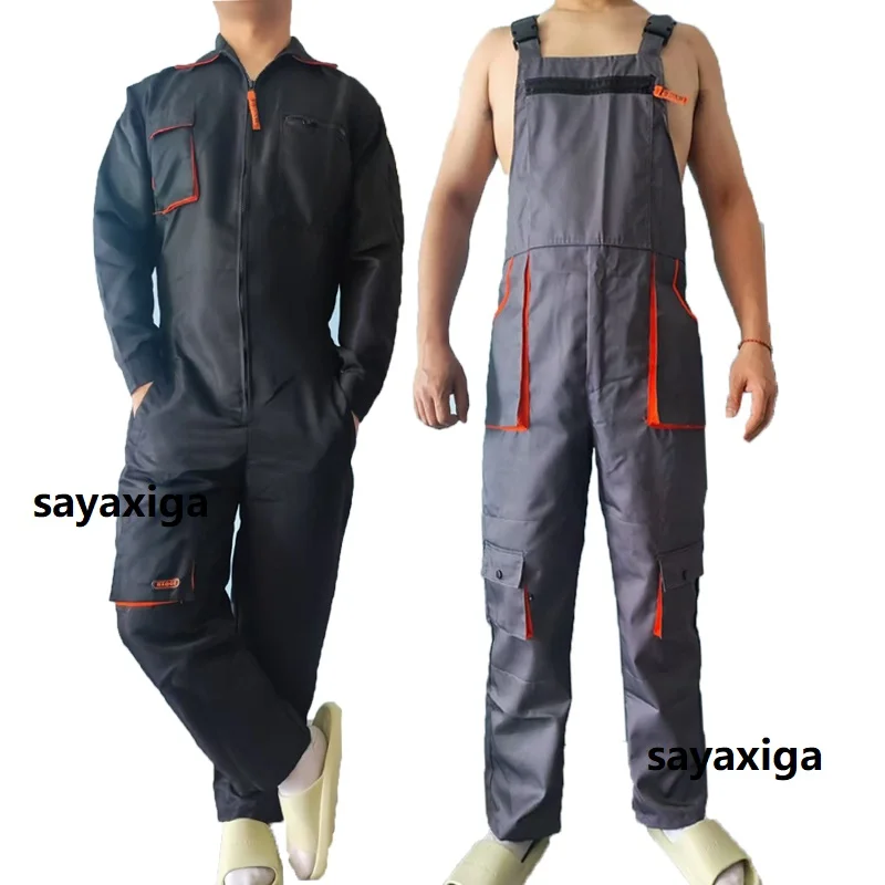 

New Men's Long-Sleeved Overalls Overall Zipper Pocket Jumpsuit Jumpsuits Fashion Labor Casual Work Clothes Plus Size rompers 5xl