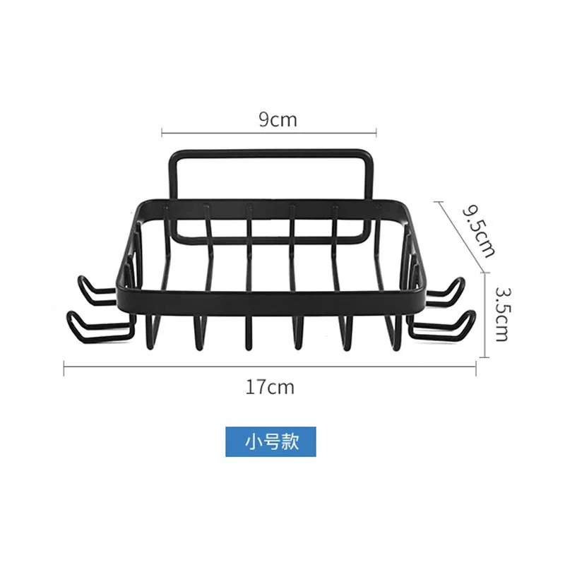 Multi-functional Shower Caddy With Hooks Wall Mounted Storage Rack Self Adhesive Bathroom Hanging Shelf Stainless Steel Storage