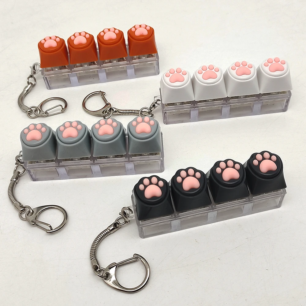 Hot Sale FashionSilicone Soft Cat Claws Keychain Key Ring Pendant Mobile Phone Backpack Pendant Desktop Accessories Decompressio