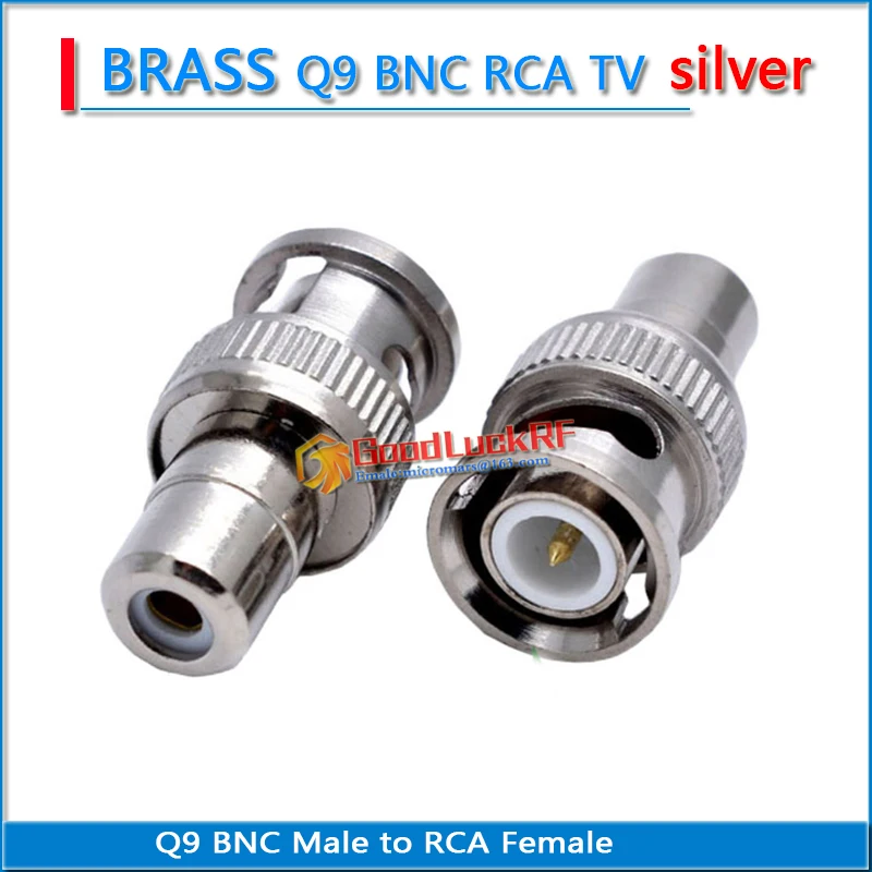 1X Pcs Q9 BNC Male to RCA Female Plug BNC to RCA GOLD Plated Brass Straight Coaxial RF Connector Socket Adapters