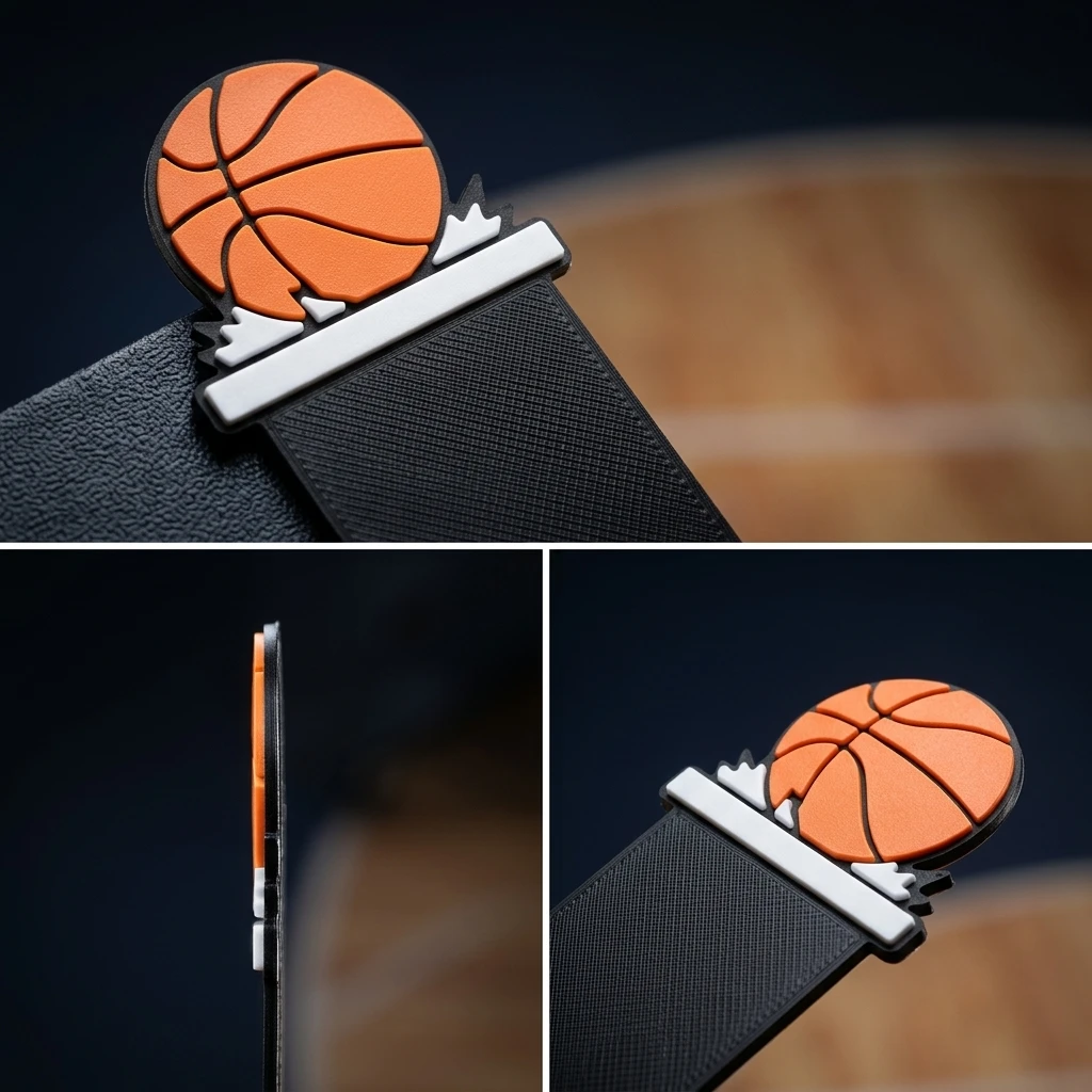 Basketball Bookmark 3D Printed Sport Book Page Marker Novelty Reading Clip Stationery Gift for Basketball Fans Students