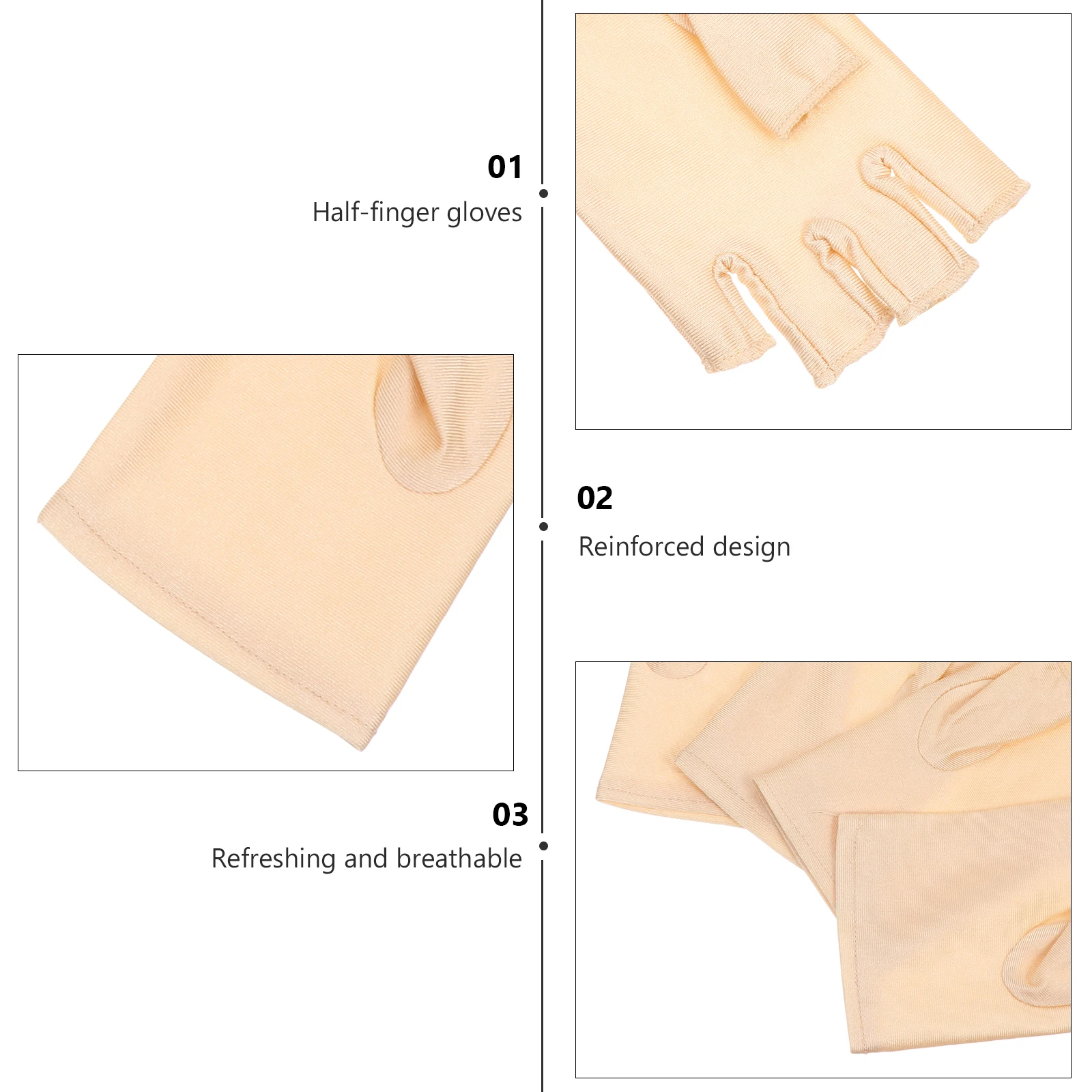 

2pcs Breathable Spandex Half Finger Gloves For Outdoor Cycling Anti-Uv Protection Summer Sport Touchscreen Compatible Unisex