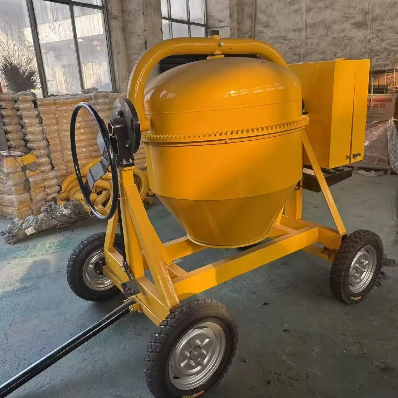 500L Portable Reversible Drum Concrete Mixer Heavy Duty Cement Mixing Machine For Construction Site Mortar Mixing