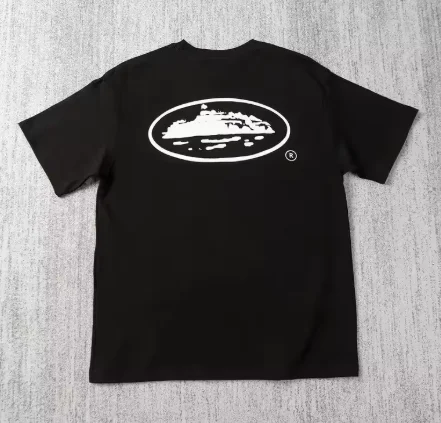 2026 new Ellipse Island Pattern T-shirt - Large size, white printed on the back casual and relaxed, street style hip-hop T-shirt