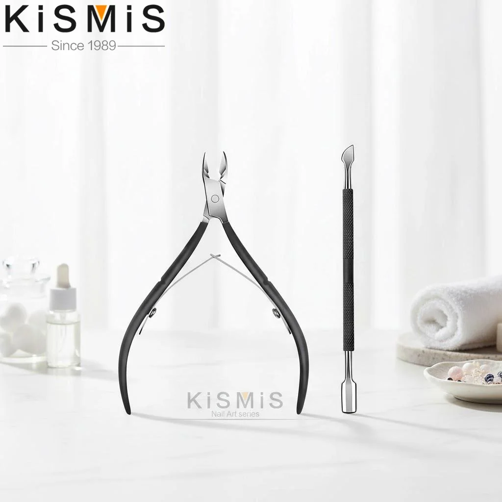 

2Pcs Set Cuticle Remover Tool Set Cuticle Cutter and Pusher Stainless Steel Professional Nail Care Kit