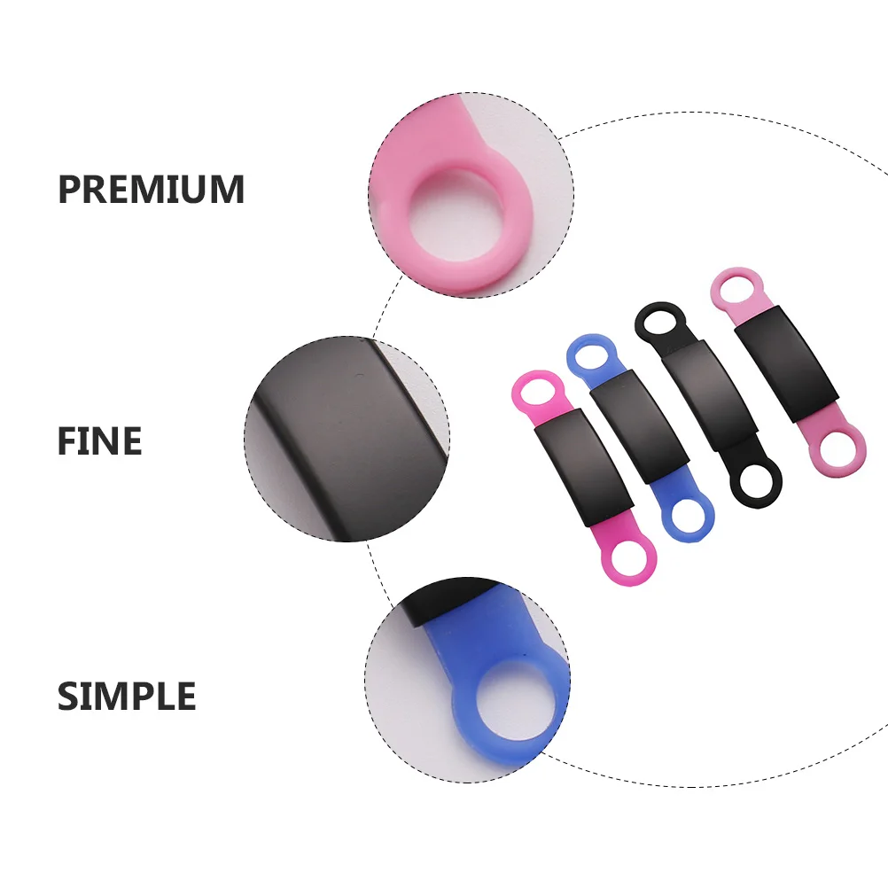 

4Pcs Pet Identity Tag Fine Workmanship Metal Silicone Pet Collar Tag Decor Anti-Lost Engraved Id Name Number Address