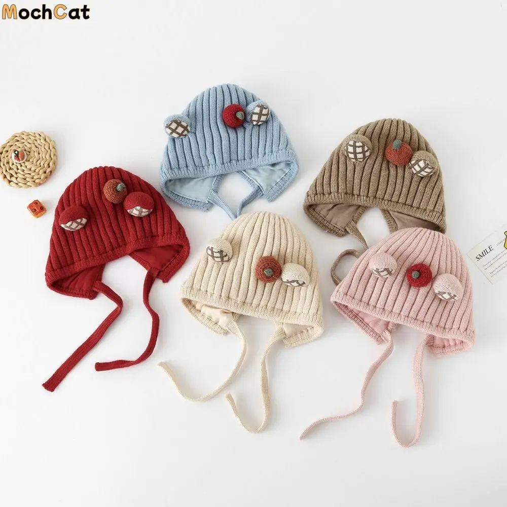 

Cute Winter Baby Crochet Hat Cold-Resistant Breathable Toddler's Plush Knitted Hat 5-24 Months Windproof Kids Ear Protection Hat