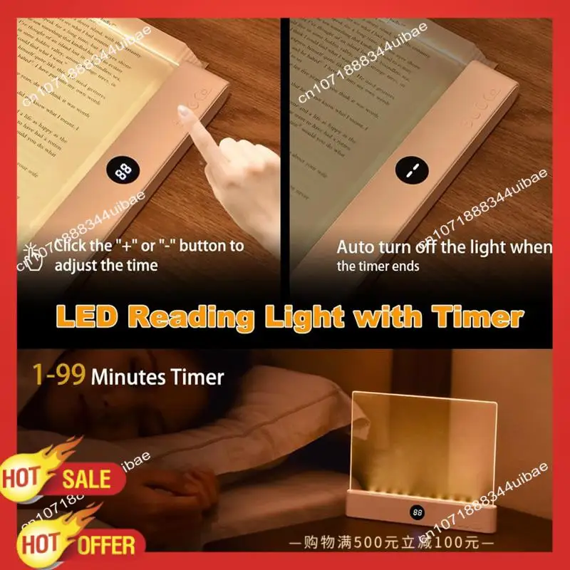 B47C Buchleuchte, dimmbare Panel-Plattenlampe zum Lernen, Vorlesen, Eingeladen in der Nacht, Schwarz