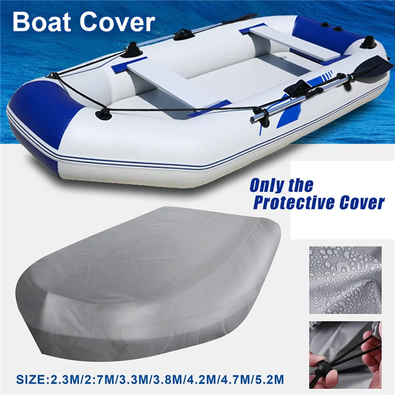 V-Shape Marine Boat Cover Waterproof Dustproof Anti-UV Rain Snow Inflatable Boat Fishing Rubber Boat Cover 270X165X46Cm