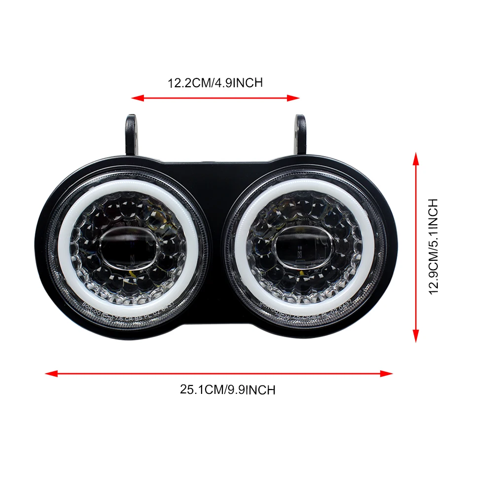 For Buell XB9S XB12S Model 2003-2010 Years Motorcycle Headlight Dual Projector Headlamp Hi- Low Beam White DRL Kit