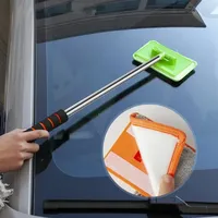 Window Cleaning Brush Retractable Car Wash Brushes Microfiber Cloth Cover Windshield Cleaning Brush Useful Car Accessories