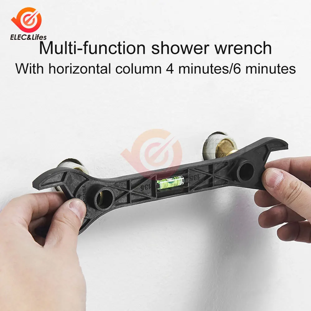 PPR Hose Nut Plastic Shower Wrench Shower Mixing Valve Faucet Installation Multifunctional Dual Headed Wrench With Level Gauge