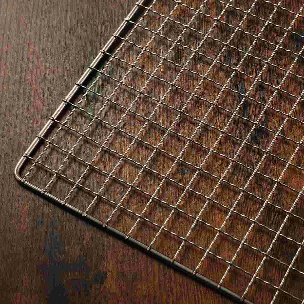 Hemoton Stainless Steel Squares Holes Bbq Grid Around 57 Cm Accessories Barbecue Wire Mesh Multi-Purpose BBQ Grid Cooking