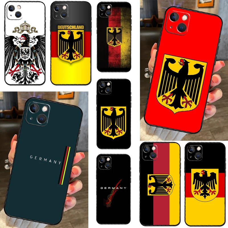 Germany Flag Emblem Case For iPhone 16 13 14 11 12 15 Pro Max X XR XS Max Plus 14 Plus Back Cover