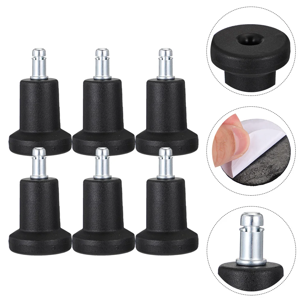 6 Pcs Swivel Accent Chair Fixed Caster Pads Furniture Leveler Feet for Replacement