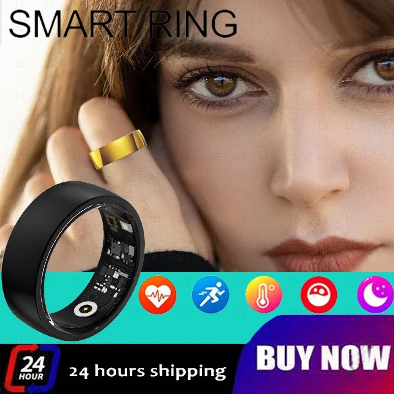 

Smart Ring Fitness Tracker Heart Rate Blood Oxygen Sleep Health Monitor Pedometer Multi-Sports Mode Waterproof Sports Ring 2024