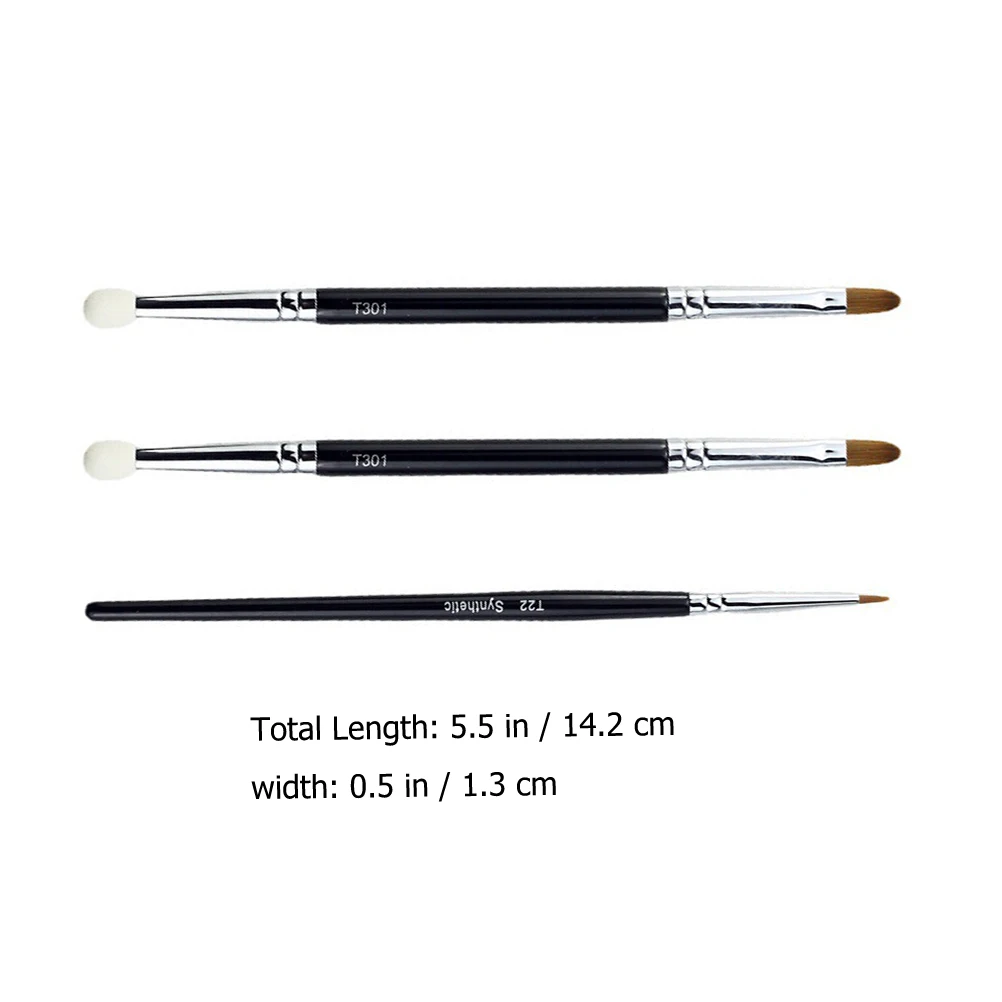 1 Juego de cepillo corrector de esponja de doble cabezal para delineador de ojos de círculo oscuro, maquillaje facial, herramientas profesionales multiusos