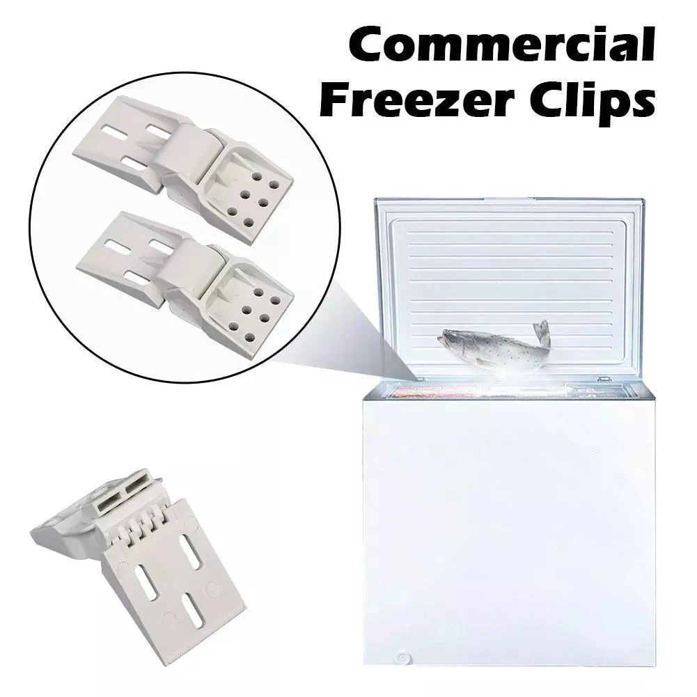 2 Pack Folding Duck-mouth Buckle Hook Chest Freezer Plastic Hinge Freezer Refrigerator Door Six Hole Clip Door Hinge Accessories