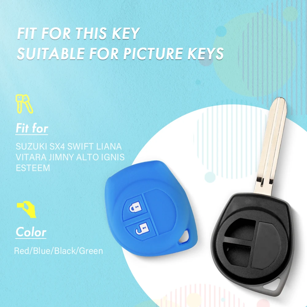 KEYYOU Silicon Car Key Cover For SUZUKI Grand Liana Window Cap SX4 Swift Vitara Key Case Keychain Alarm