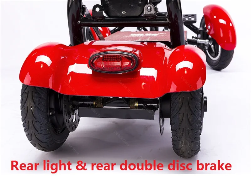 36V 500W Dual Motor klappbarer 4-Rad-Elektroroller für ältere Menschen, großer Sitz, 10-Zoll-Mobilitätsroller für Reisen, abnehmbare Armlehne – Detail 12