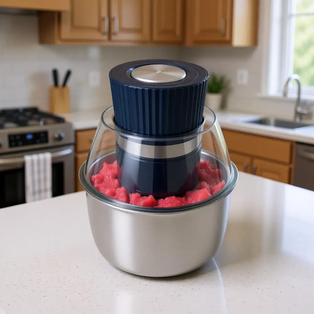 

1.9 Qt Electric Food Processor and Meat Grinder with Copper Motor and Dual-Layer Blades