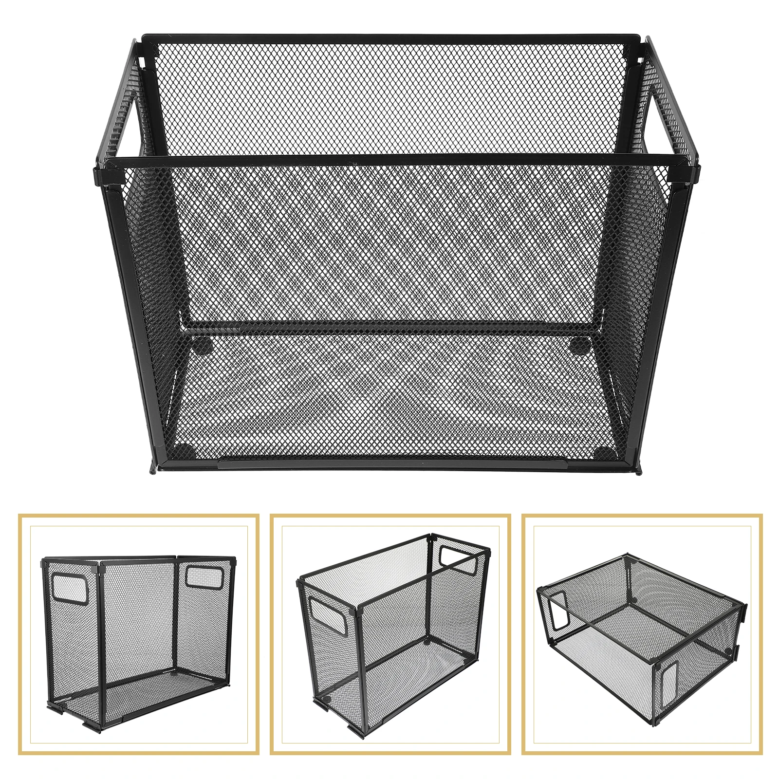 Large Iron File Rack Information Basket Holders Desktop Organizer Storage Rack For Office School Books Documents