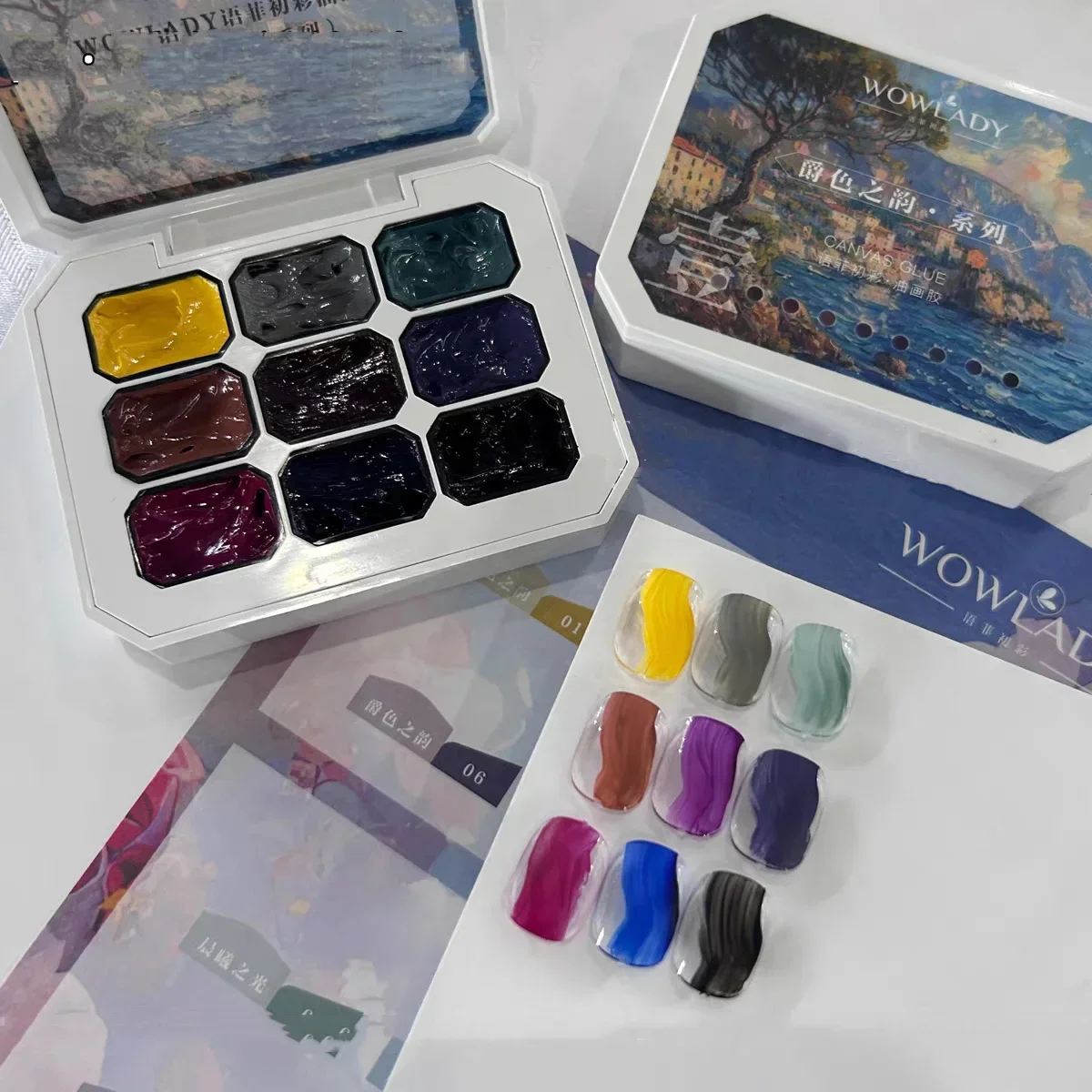 9-цветная скульптура, картина маслом, замачиваемый гель для моделирования ногтей, креативная резьба по текстуре ногтей, клей, однотонный набор гелей для 3D скульптуры «сделай сам»