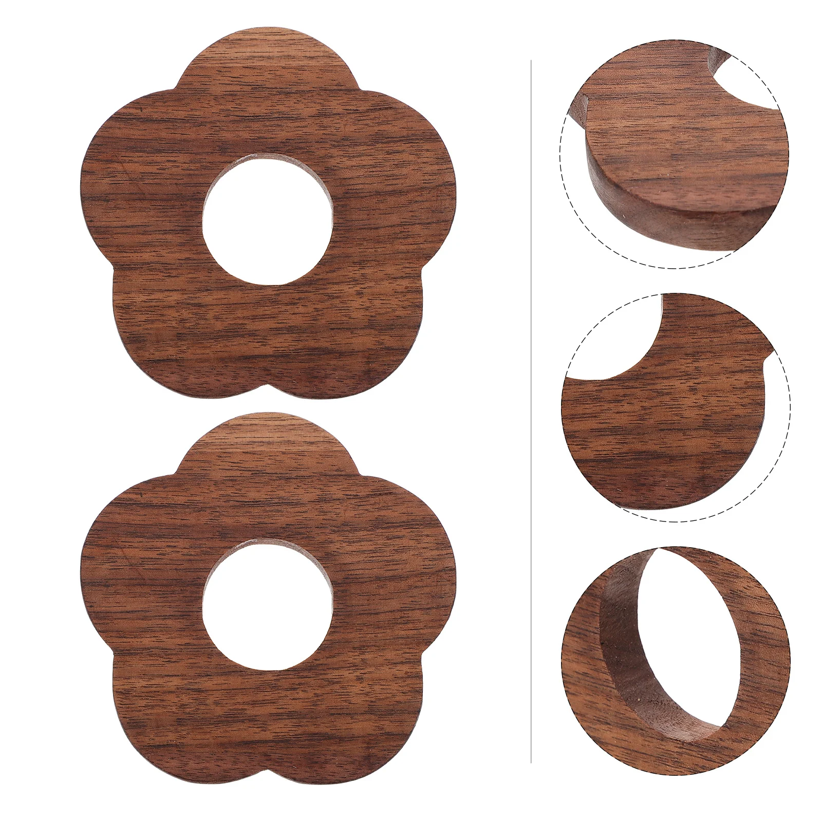 

2Pcs Cup Mats Premium Wooden Anti-Scalding Coasters Kitchen Table Protectors Heat Resistant Cup Pads Household Coaster Set