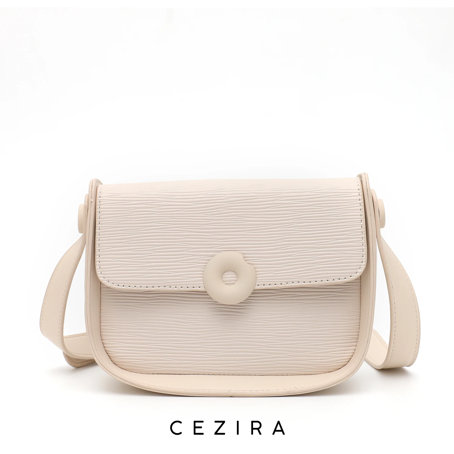 CEZIRA 2023 Summer Style Women PU Vegan Leather Messenger Bags Fashion Design Flap Saddle Shoulder Handbags Small Square Purses