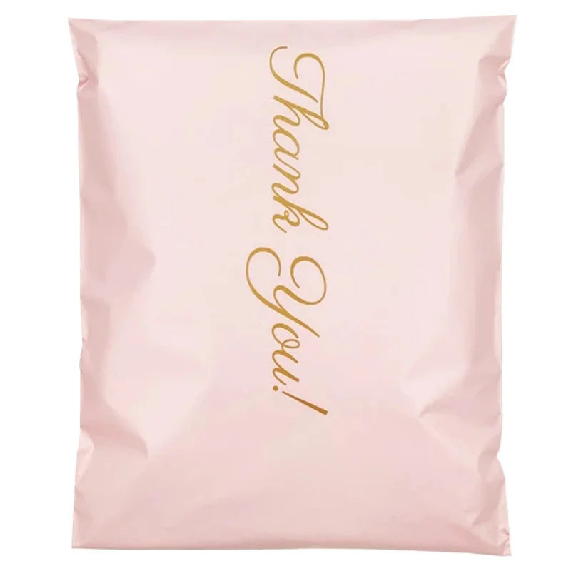 100pcs Durable Pink Plastic Gift Bags - Ideal for Shipping, Packaging, and Small Business Needs