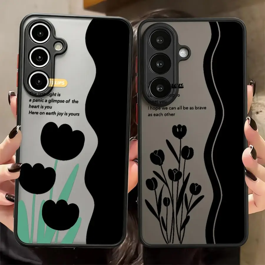 Cartoon Tulip Case for Samsung Galaxy A35 A34 A36 A73 A33 A56 A55 A16 A15 A17 A52 A53 A54 A14 A23 A52S A72 Phone Cover