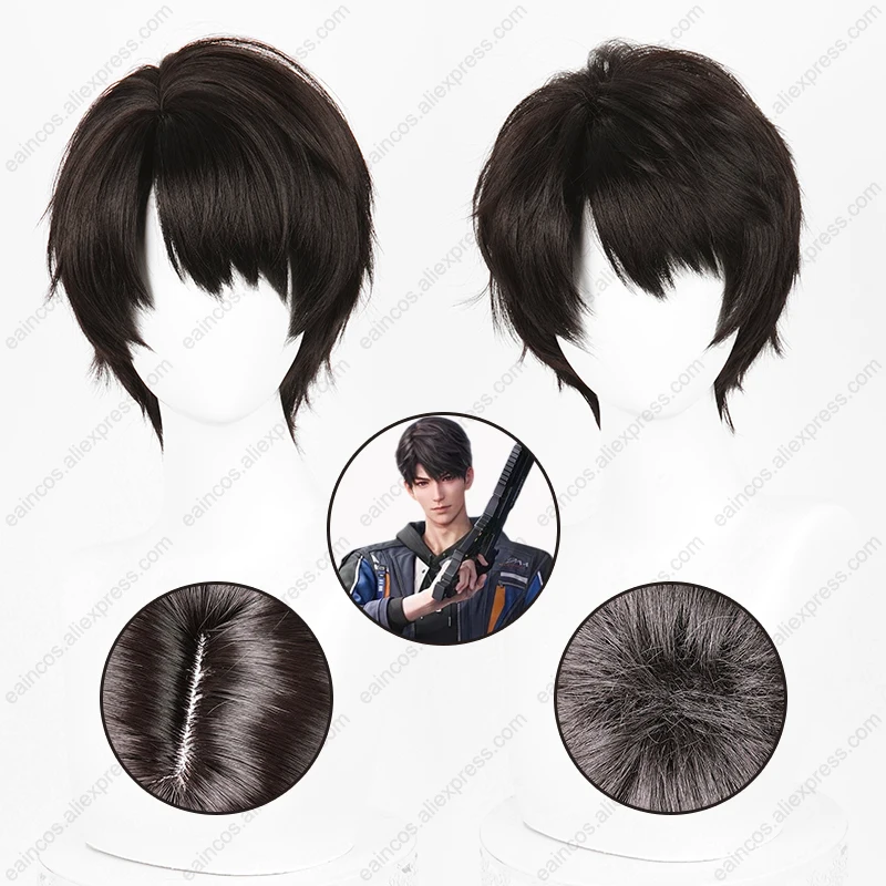 

Caleb Cosplay Wig 30cm Black Brown Short Hair Heat Resistant Synthetic Wigs