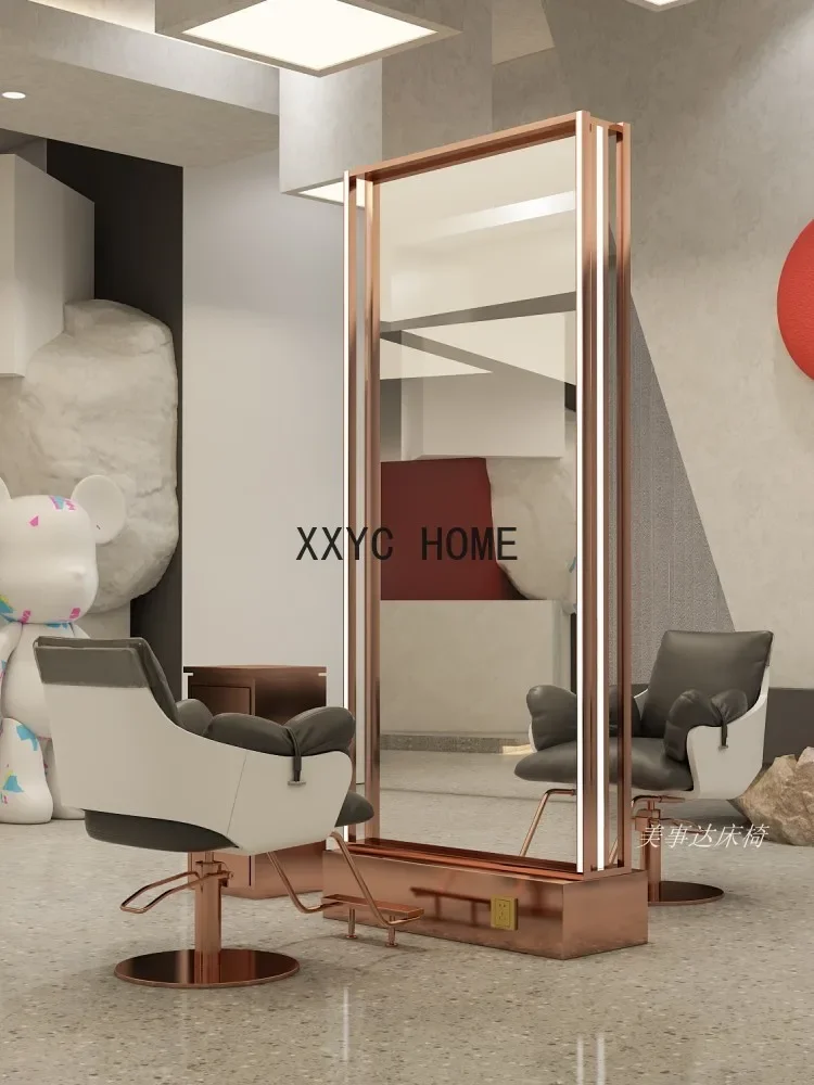 Single-Sided Double-Sided aço inoxidável espelho, corte do cabelo e Perming