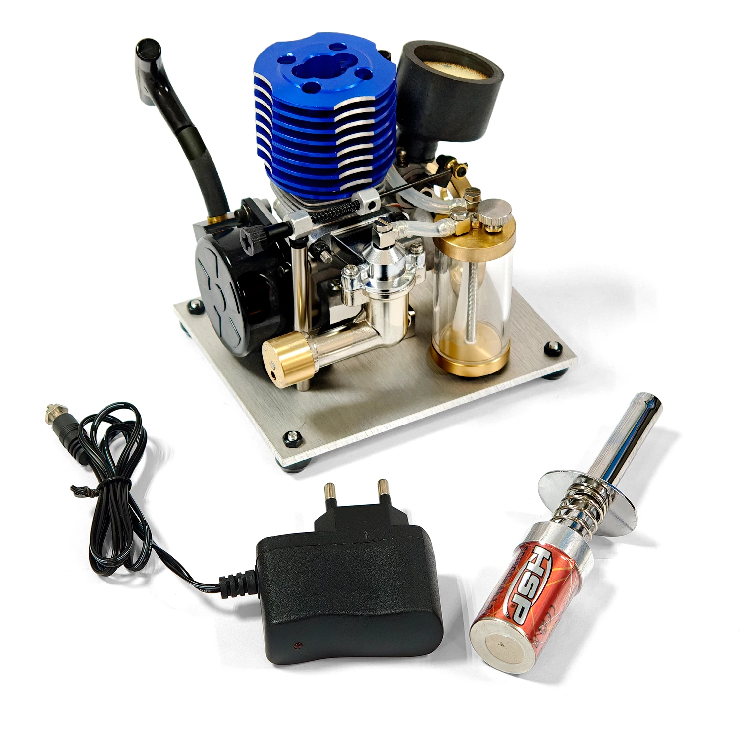 15 Level Methanol Engine Mini Two Stroke IC Engine High Performance Aluminum Alloy for RC Car  Model Cool DIY Hobby Pull start