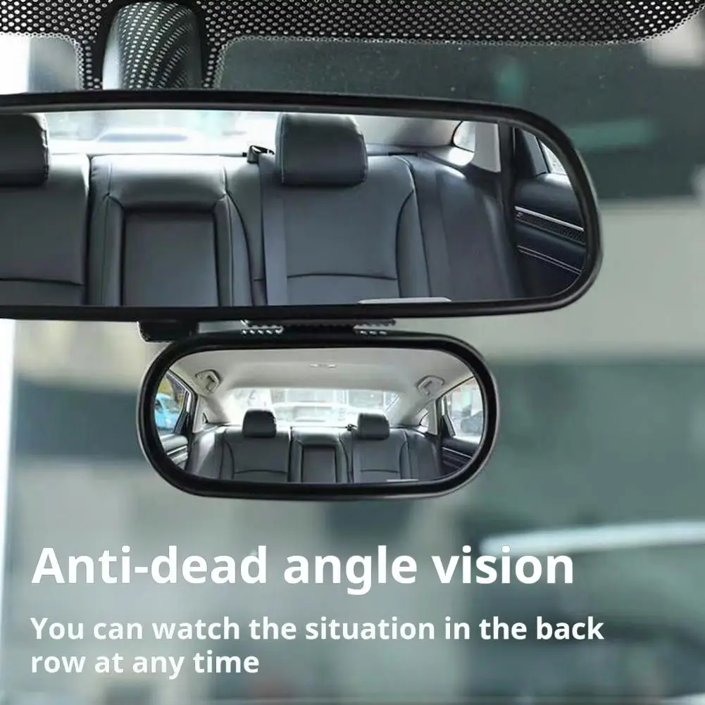 Car Rearview Mirror Wide Vision Adjustable Angle Rearview Auxiliary Mirror Universal Rectangular Blind Spot Car Mirror