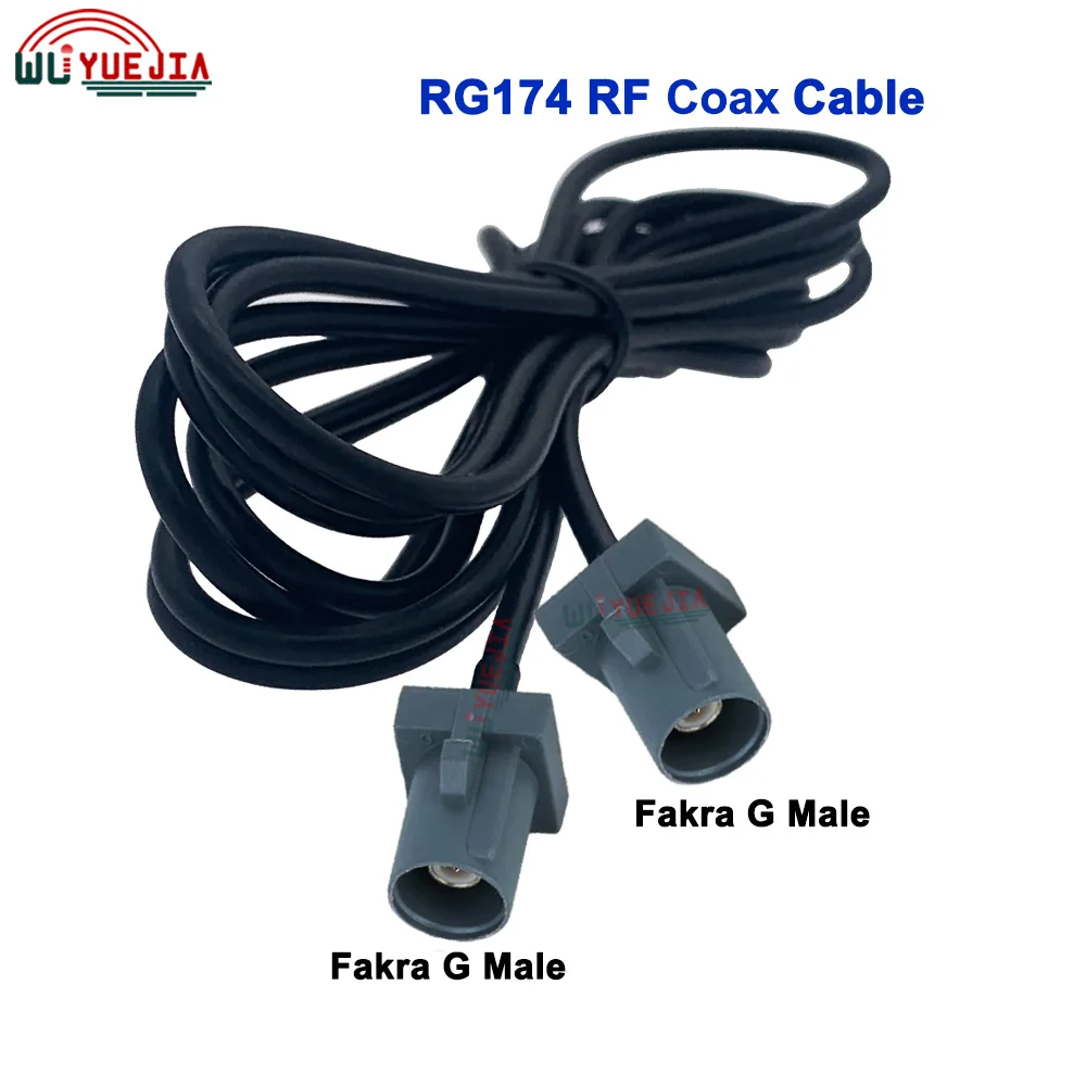 RG-174 Cable Grey Fakra G Male Plug to Female Jack 90° Connector 50 ohm RF Coaxial Cable For GPS Antennas Radio TV Wi-Fi Systems
