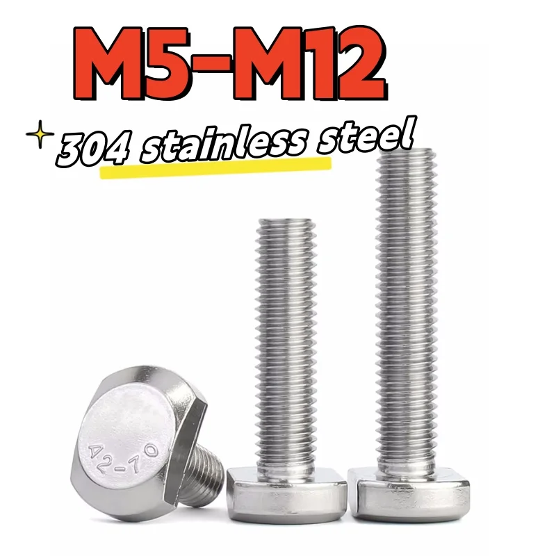 

1-10pcs T Shape Type Groove Bolt M5 M6 M8 M10 M12 304 A2 Stainless Steel Hammer Head Screwfor T-Slot Chute Rail Miter Track