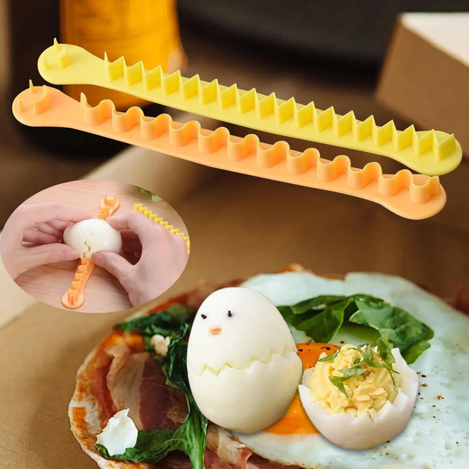 

2 Pieces Fancy Egg Cutters Cute Shape Decorative Eggs Reusable Lightweight Egg Slicers Decorator for Home Children's Bento Lunch