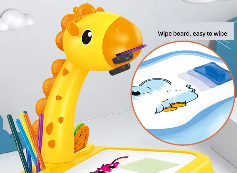 Children led projector drawing table painting set educational board learning tools painting toys for children