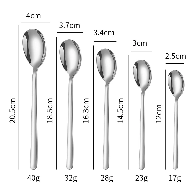 OUKEAI 18/8 Stainless Steel Spoon Household Tableware Korean Style Eating Spoon