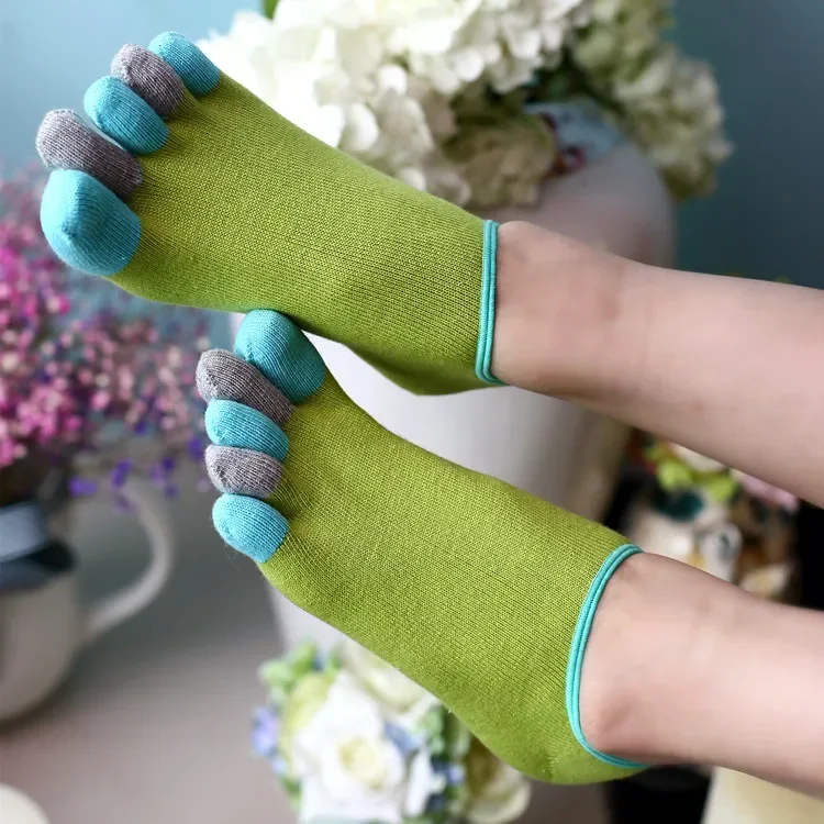 

Summer New Color 5 Toe Five Finger Thin Cotton Lady's Invisible Boat Low Socks Slippers Boat Sock