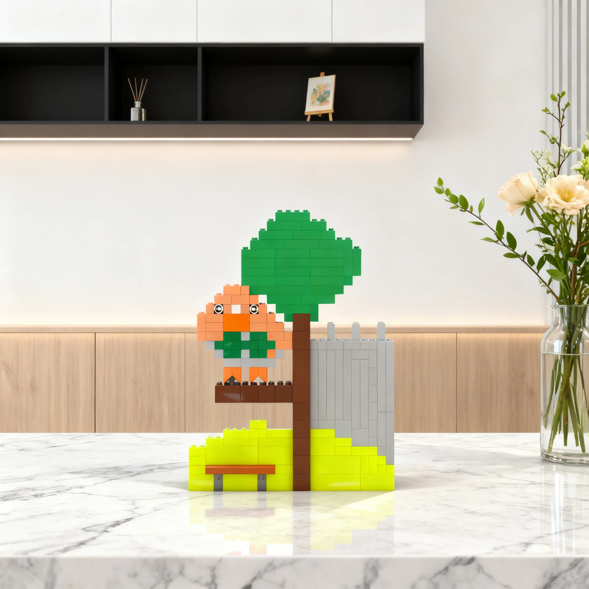 428pcs MOC Rowlet Sitting On A Tree Model Building Blocks Architecture Toys Birthday Gift Education Brick Presentation Assemble