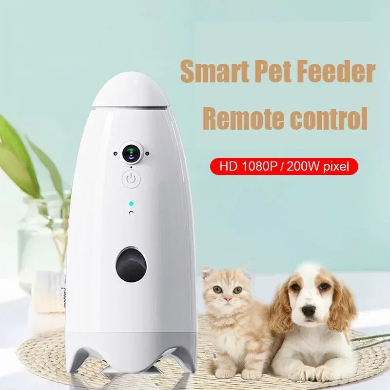 Remote Control Smart Pet Dog Cat Feeder 360 Degree Rotation Automatic Dog Treat Dispenser with Camera