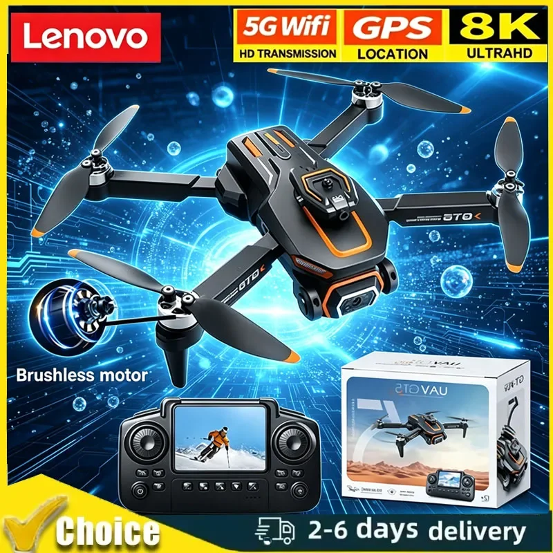 

Lenovo GT5 8K Drone, Optical Flow Dual Wide-Angle Lens, Foldable, WiFi, Easy to Operate, Ideal Kids RC Toy & Outdoor Gift.